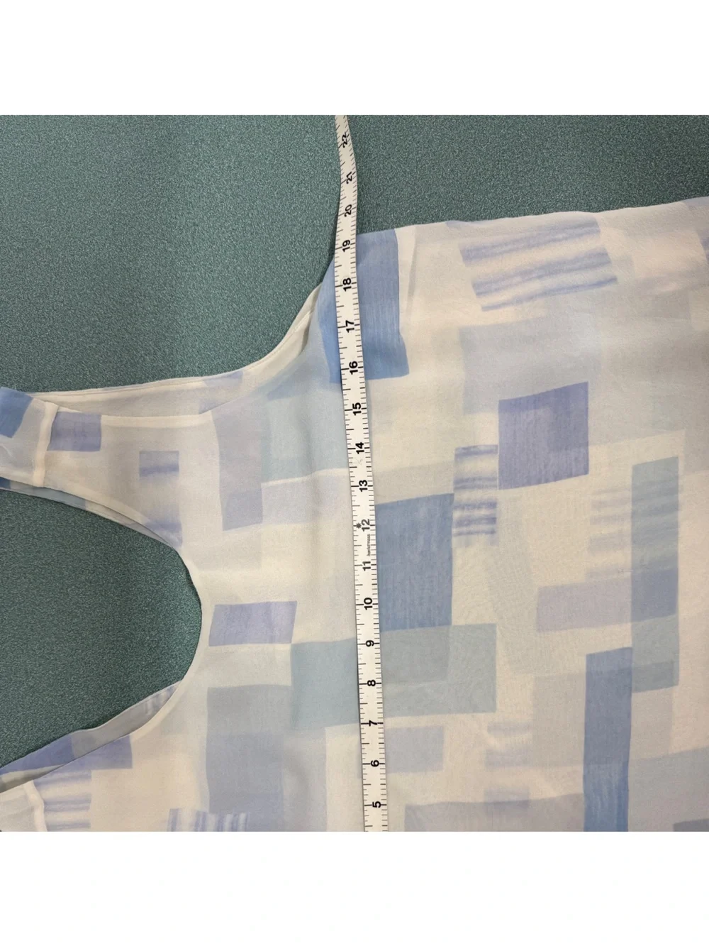 JOIE Sleeveless Geometric Print Silk Top Blouse  Light Blue Women’s Medium